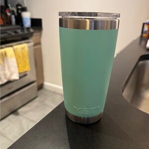 Yeti Tumbler in Mint Green with Stainless Steel Accents